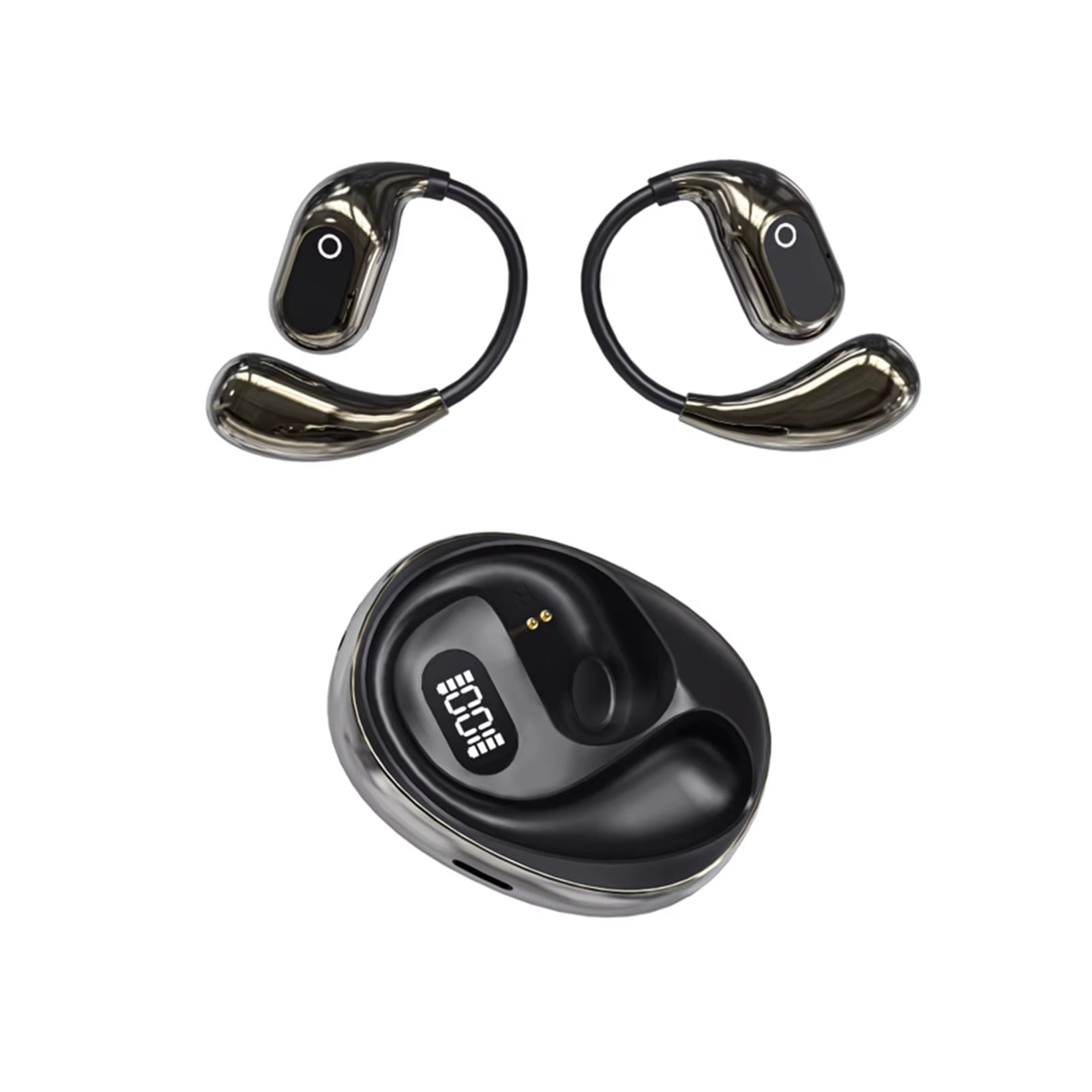 ABS Wireless AI Translation OWS Bluetooth Headset On-Ear Digital Display Soft Bow Stereo Bluetooth Headset for Clear Sound
